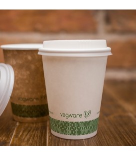 COUVERCLE CPLA POUR GOBELET à café jetable 300 à 600 ml COMPOSTABLE