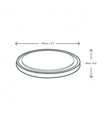 COUVERCLE ROND PLA POUR RECIPIENT de 240 - 900 ml COMPOSTABLE - vaisselle jetable biodégradable