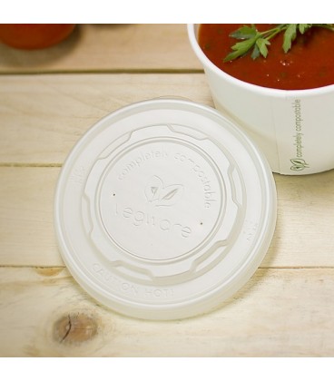 COUVERCLE ROND CPLA PLAT COMPOSTABLE - vaisselle jetable biodégradable pour les professionnels