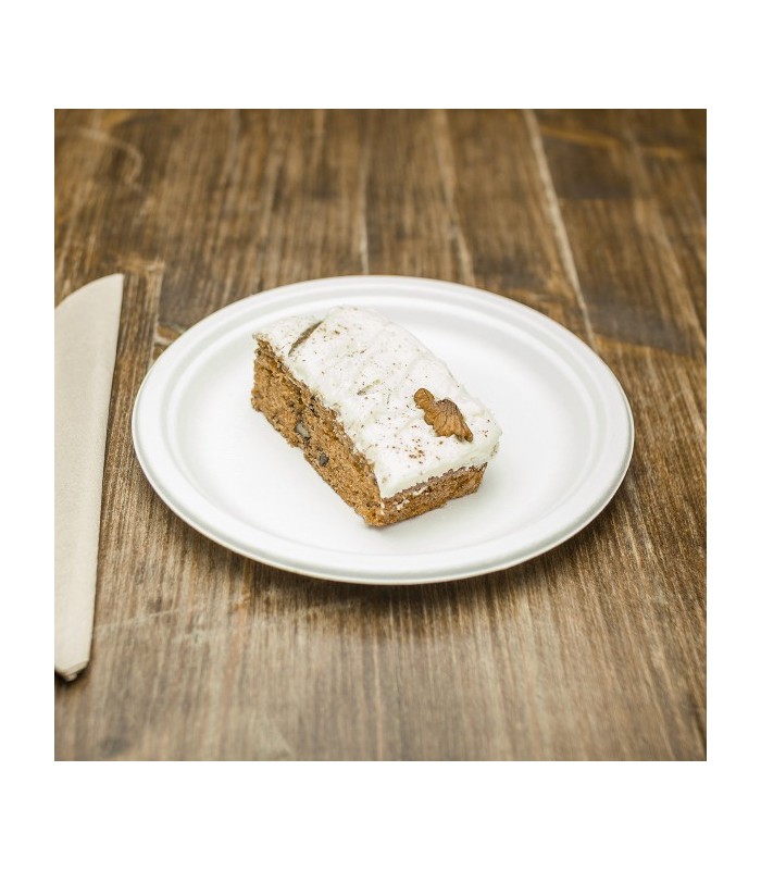Assiette à dessert jetable rond biodégradable blanc 18 cm x 50