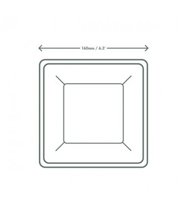 ASSIETTE CARRÉE EN BAGASSE BLANCHE 15 X 15 CM - 500 ASSIETTES