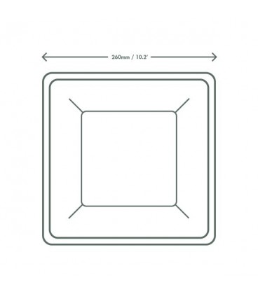 ASSIETTE CARRÉE EN BAGASSE BLANCHE 25 X 25 CM - 500 ASSIETTES