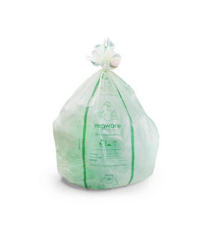 Rouleaux de sacs poubelles verts de 8 litres 100% à base de plantes