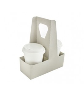 PORTE-GOBELET A POIGNEE 2 GOBELETS COMPOSTABLE