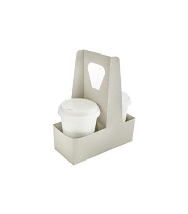 PORTE-GOBELET A POIGNEE 2 GOBELETS COMPOSTABLE