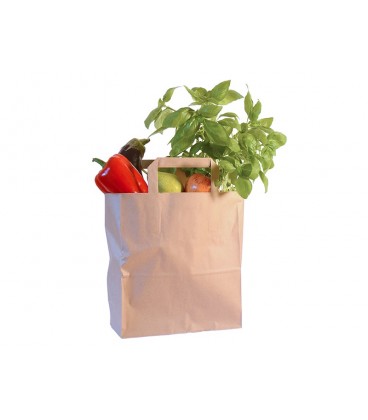 SAC MOYEN EN PAPIER RECYCLE 21.5CM VOLUME 6L COMPOSTABLE