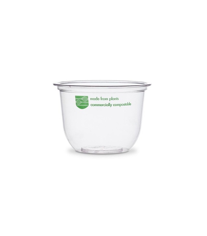 100 Gobelets Ronds Compostables Ekoe 236 Ml - Transparents Jetables