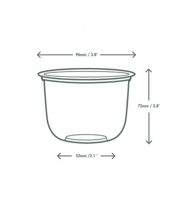 Récipient rond bella en PLA 355 ml - 1000 récipients