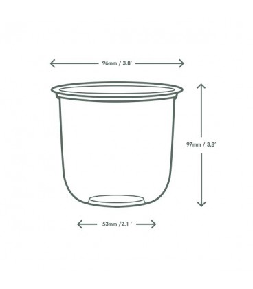 Récipient rond bella en PLA 473 ml - 1000 récipients