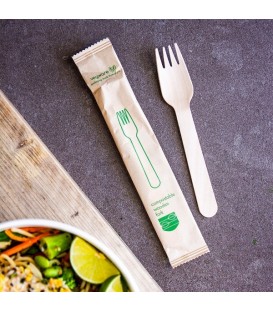 Fourchette en bois compostable - 500 fourchettes
