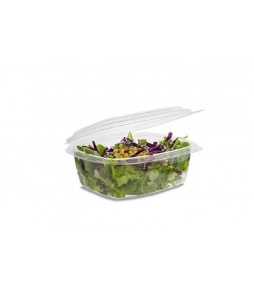 BARQUETTE À COUVERCLE RABATTABLE PLA 720 ml COMPOSTABLE - vaisselle jetable biodégradable