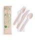 Kit 3 couverts en bois + serviette compostable