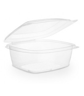 BARQUETTE À COUVERCLE RABATTABLE PLA 720 ml COMPOSTABLE - vaisselle jetable biodégradable