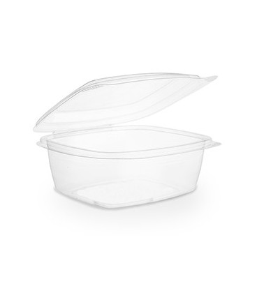 BARQUETTE À COUVERCLE RABATTABLE PLA 720 ml COMPOSTABLE - vaisselle jetable biodégradable