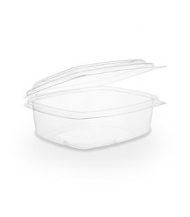 BARQUETTE À COUVERCLE RABATTABLE PLA 360 ml COMPOSTABLE - vaisselle jetable biodégradable