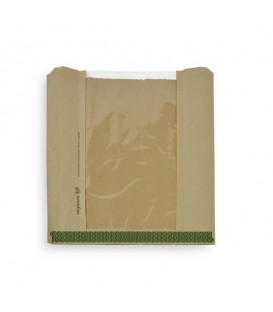 SACHET EN KRAFT AVEC FENETRE EN NATUREFLEX 21.5 X 21.5 CM - 1000 SACHETS