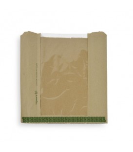 Sachet en kraft avec fenêtre NatureFlex 25 x 25 cm - 1000 sachets