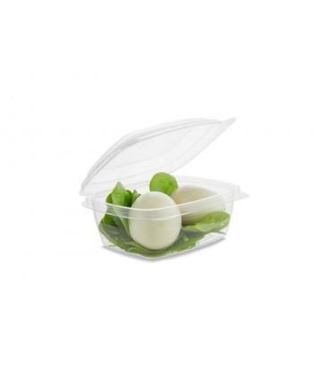 BARQUETTE À COUVERCLE RABATTABLE PLA 220 ml COMPOSTABLE