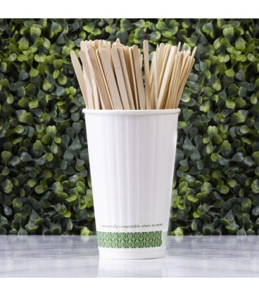 SPATULES BOIS 14CM COMPOSTABLE. POUR LES PROFESSIONNELS DE LA VENTE A EMPORTER. BIODEGRADABLE, RECYCLABLE