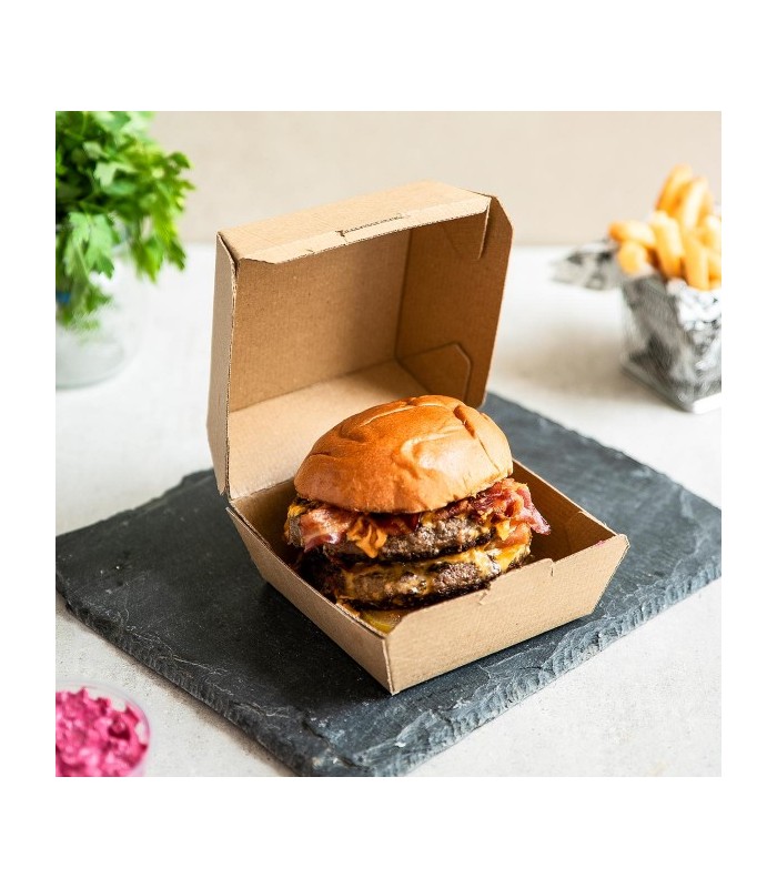 Boîte à burger 100% carton ultra robuste et écologique