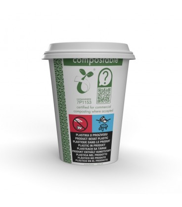 GOBELET BLANC ou KRAFT 360 ml POUR BOISSONS CHAUDES COMPOSTABLE