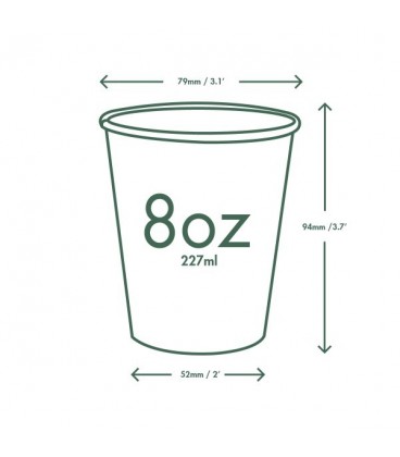 GOBELET jetable en carton 225 ML POUR BOISSONS CHAUDES COMPOSTABLE