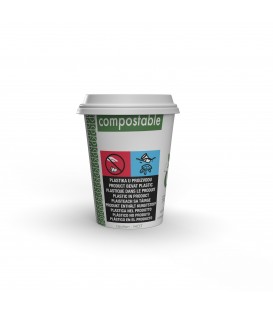 GOBELET BLANC 210 ML POUR BOISSONS CHAUDES COMPOSTABLE