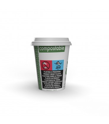 GOBELET BLANC 210 ML POUR BOISSONS CHAUDES COMPOSTABLE