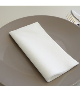 Serviettes de table 40 x 40 airlaid blanc biodegradable