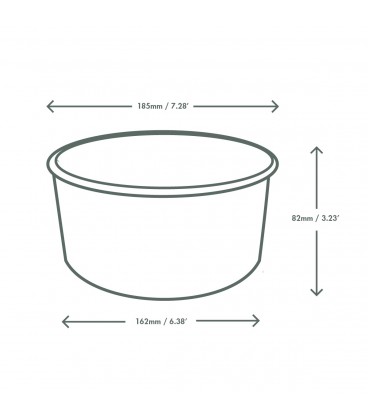 Bol à salade large biodégradable - 18,5 cm - 300 bols