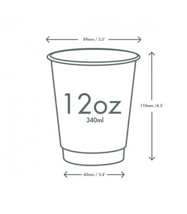 GOBELET KRAFT DOUBLE PAROI 36CL POUR BOISSONS CHAUDES COMPOSTABLE VEGWARE