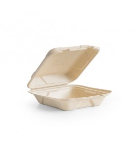 Lunch box carrée en fibre naturelle moulée 8in - 205 mm