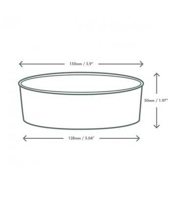 Récipient rond en kraft - 500 ml - 300 unités