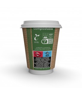 GOBELET KRAFT DOUBLE PAROI 36CL POUR BOISSONS CHAUDES COMPOSTABLE VEGWARE