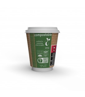 GOBELET KRAFT DOUBLE PAROI 24CL POUR BOISSONS CHAUDES COMPOSTABLE VEGWARE