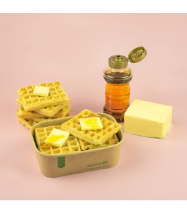 Récipient rectangulaire carré en kraft - 750 ml