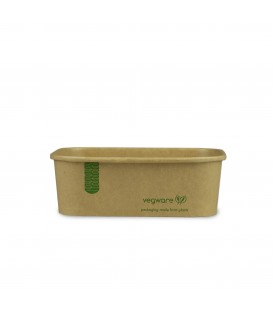 Récipient rectangulaire carré en kraft - 750 ml