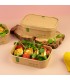 Récipient alimentaire carré en kraft - 500 ml