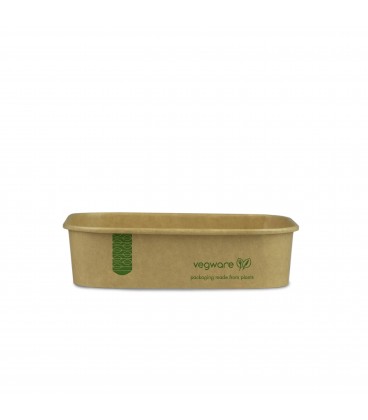 Récipient alimentaire carré en kraft - 500 ml
