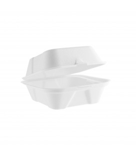 Boîte à hamburger en bagasse 13.4 x 12.8 x 6.9 cm