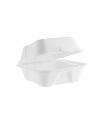 Boîte à hamburger en bagasse 13.4 x 12.8 x 6.9 cm