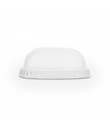 COUVERCLE DOME AVEC TROU POUR PAILLE PLA 76MM POUR GOBELET FIN COMPOSTABLE VEGWARE