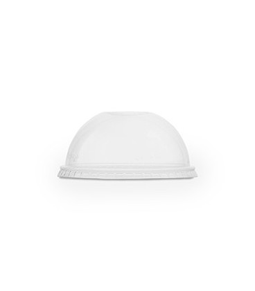 COUVERCLE DOME AVEC TROU POUR PAILLE 96MM PLA POUR GOBELET STANDARD COMPOSTABLE