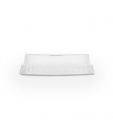 COUVERCLE PLAT AVEC TROU POUR PAILLE PLA 76MM POUR GOBELET FIN COMPOSTABLE VEGWARE