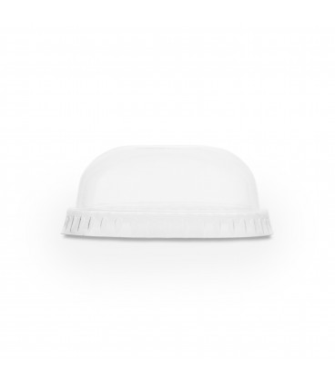 COUVERCLE DOME SANS TROU PLA 76MM POUR GOBELET FIN COMPOSTABLE VEGWARE