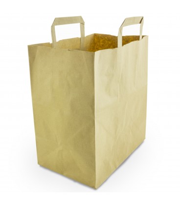 GRAND SAC EN PAPIER RECYCLE 26CM VOLUME 11.6L COMPOSTABLE VEGWARE