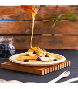 ASSIETTE EN FIBRE MOULEE NATURELLE 9IN - 225 ML