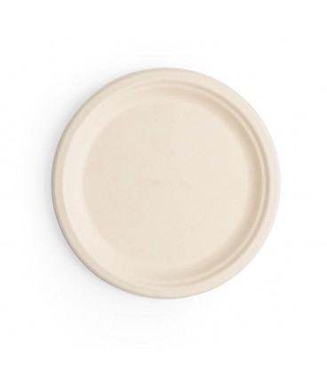 ASSIETTE EN FIBRE MOULEE NATURELLE 9IN - 225 ML