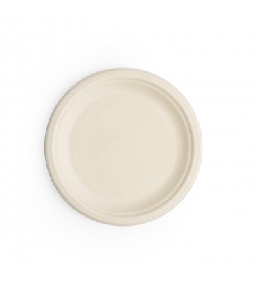 Assiette en fibre moulée naturelle 7in - 175 mm