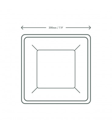 Assiette carrée en pulpe 21cm - 500 assiettes